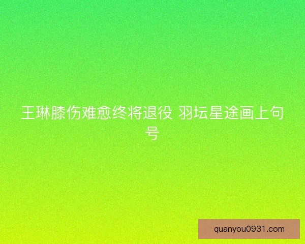 王琳膝伤难愈终将退役 羽坛星途画上句号